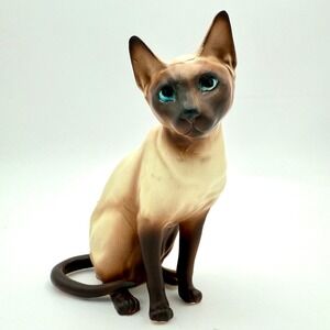 Josef Originals Siamese Cat Figurine Blue Eyes Collectible Japan MCM Vintage EUC
